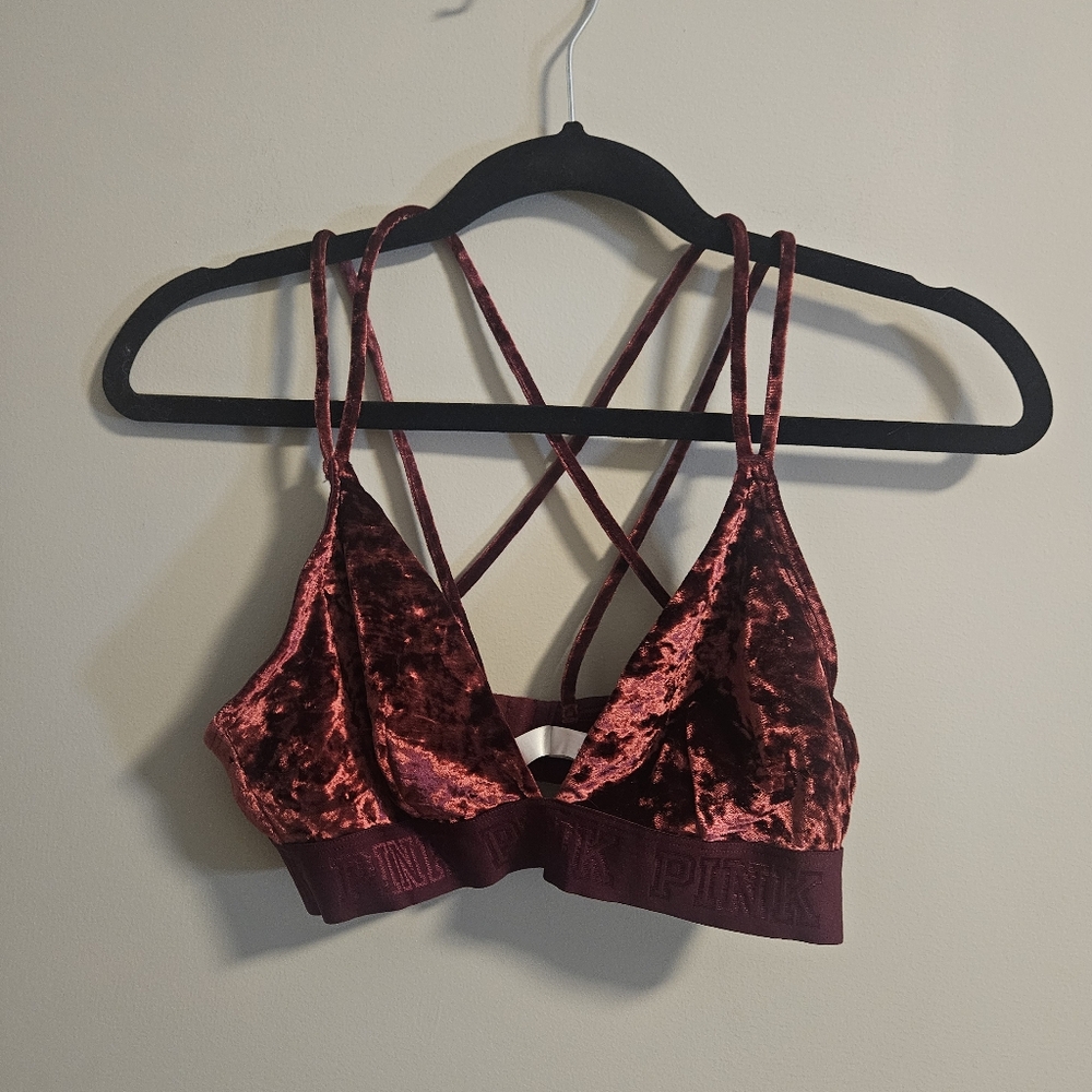 PINK Victoria's Secret Velvet Bralette Size Medium